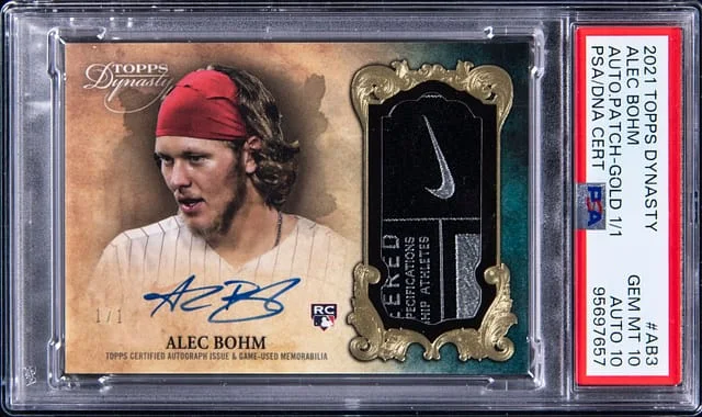 2021 Topps Dynasty Alec Bohm Autograph Patch Gold #AB3 card image