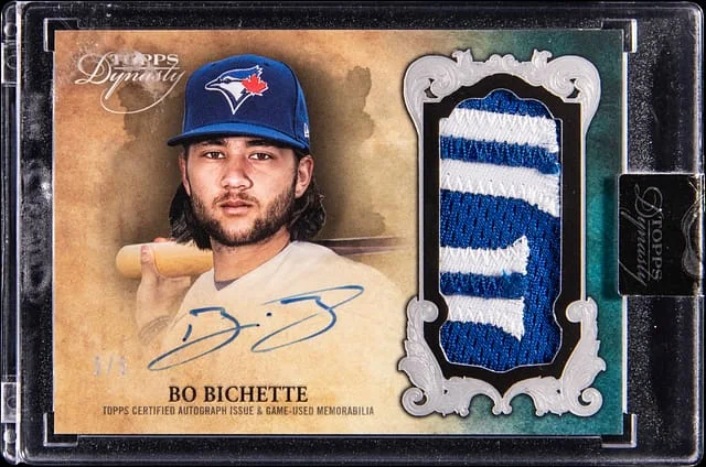 2021 Topps Dynasty Bo Bichette Dynastic Deed #DAP-BB4 card image
