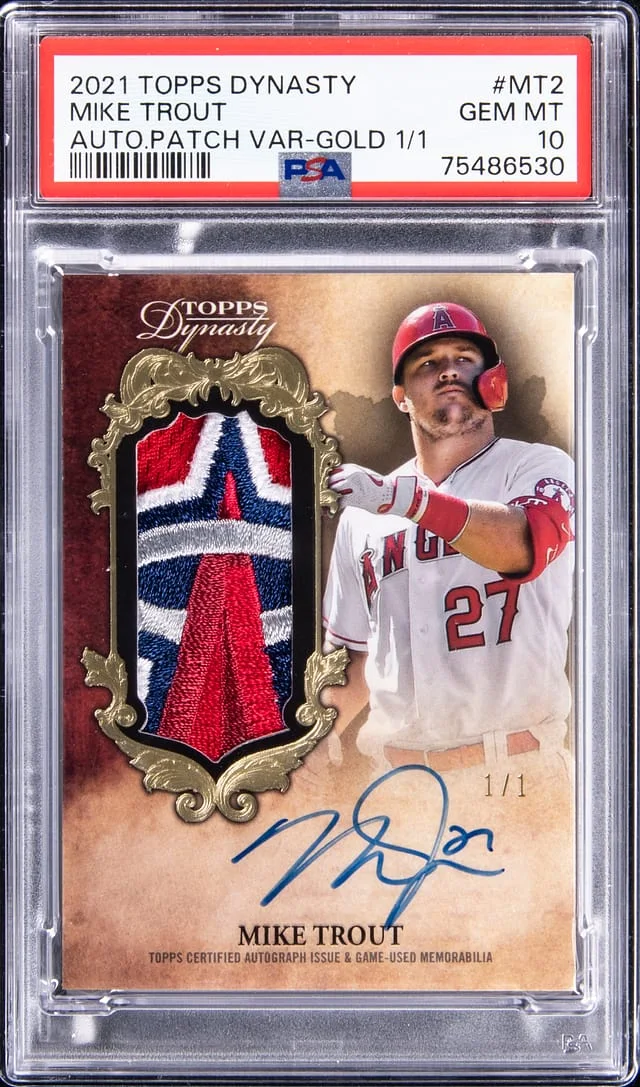 2021 Topps Dynasty Mike Trout Autograph Patch Variation #DAPV-MT2 card image