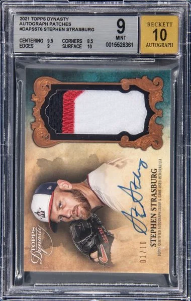 2021 Topps Dynasty Stephen Strasburg Autograph Patches #DAP-SST6 card image
