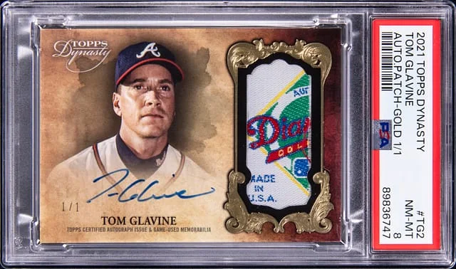 2021 Topps Dynasty Tom Glavine Autograph Patch Gold #TG2 card image