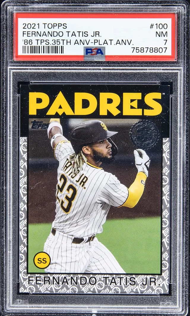 2021 Topps Fernando Tatis Jr. 86 Topps 35th Anniversary Platinum #100 card image