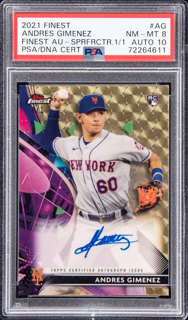 2021 Topps Finest Andres Gimenez Autographs SuperFractor #FA-AG card image