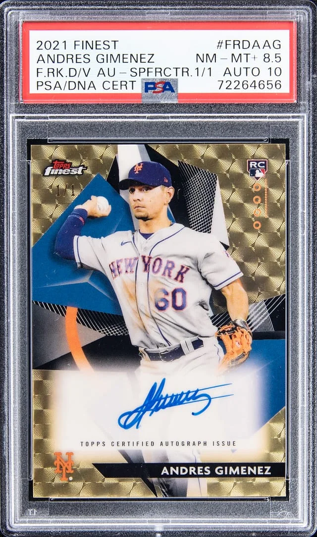 2021 Topps Finest Andres Gimenez Rookies Autograph Superfractor #FRDA-AG card image