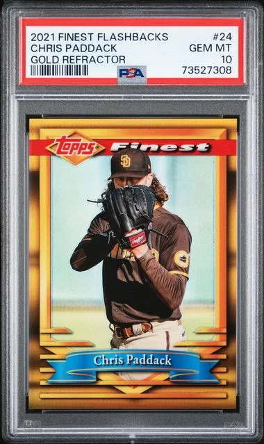 2021 Topps Finest Chris Paddack Flashbacks Gold Refractor #24 card image