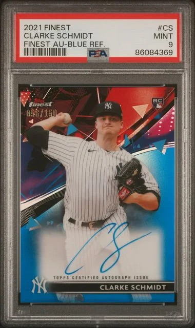2021 Topps Finest Clarke Schmidt Finest Autographs Blue Refractor #CS card image