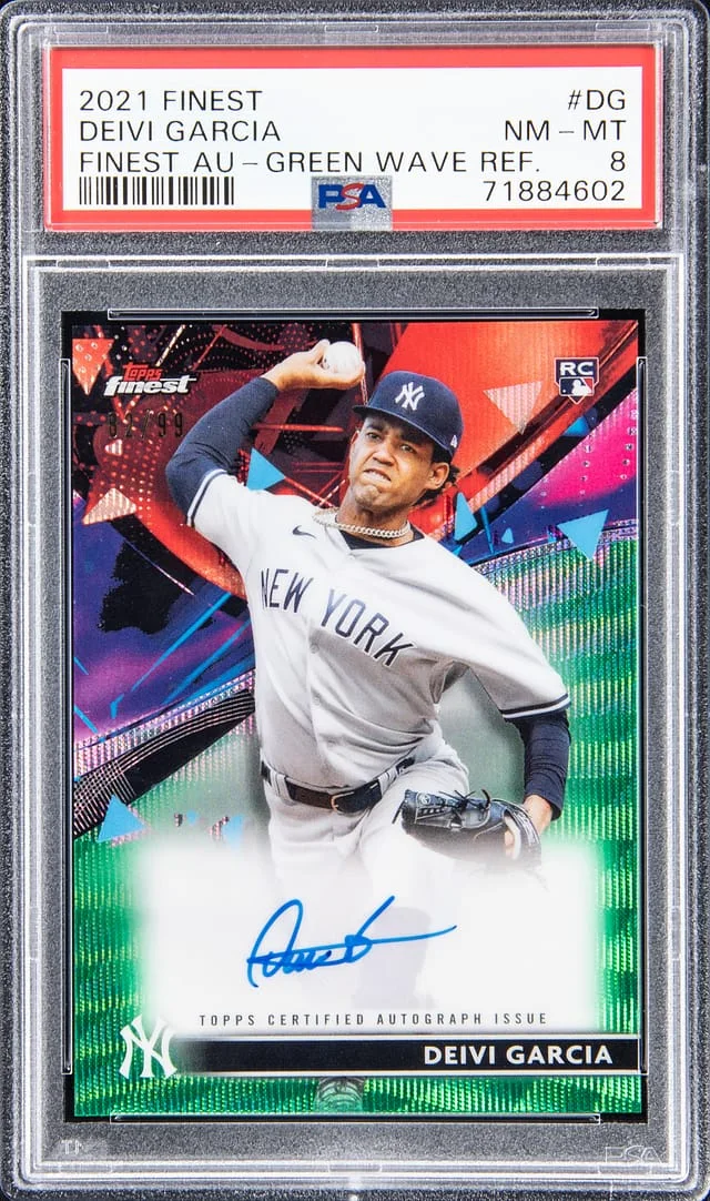 2021 Topps Finest Deivi Garcia Green Wave Refractor #FA-DG card image