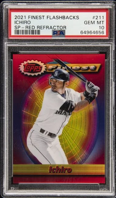 2021 Topps Finest Ichiro Flashbacks SP Red Refractor #211 card image