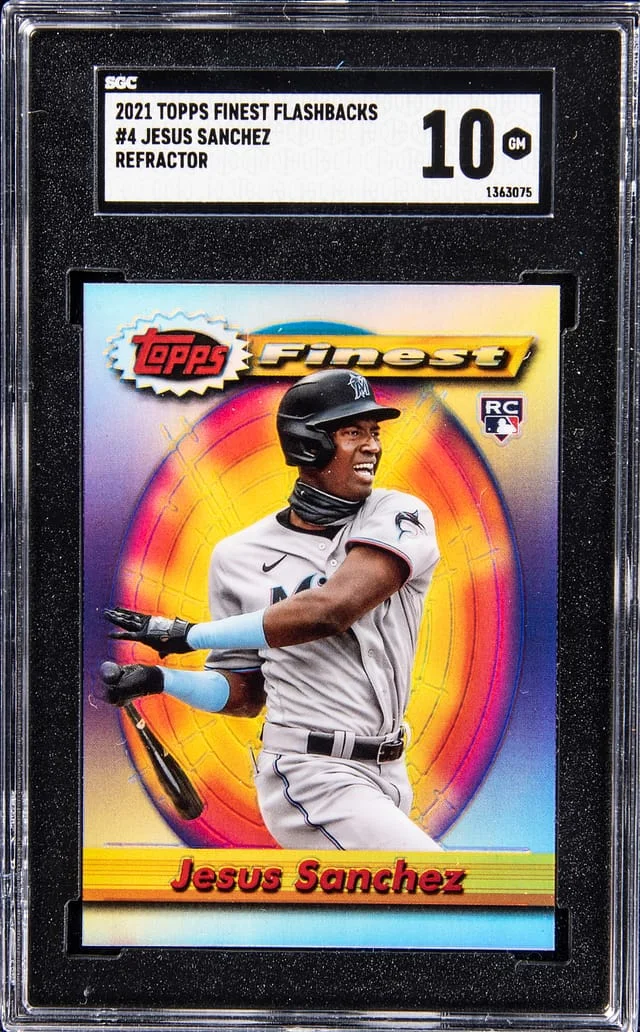 2021 Topps Finest Jesus Sanchez Flashbacks Refractor #4 card image