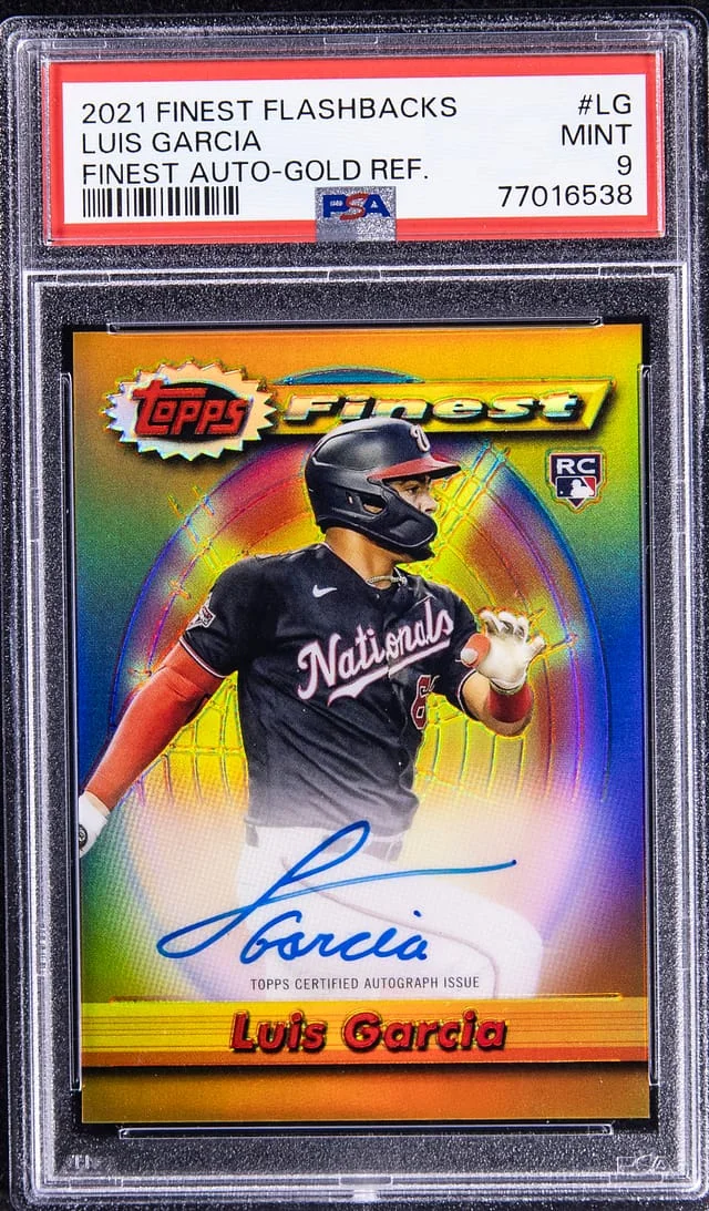 2021 Topps Finest Luis Garcia Autograph Gold Refractor #LG card image