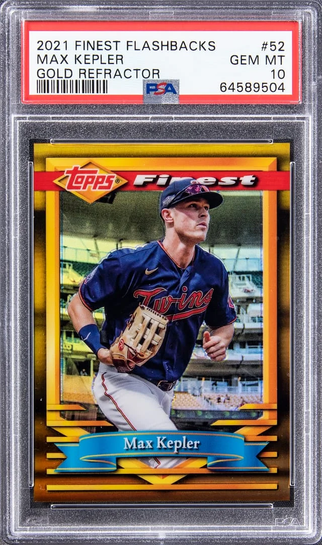 2021 Topps Finest Max Kepler Flashbacks Gold Refractor #52 card image