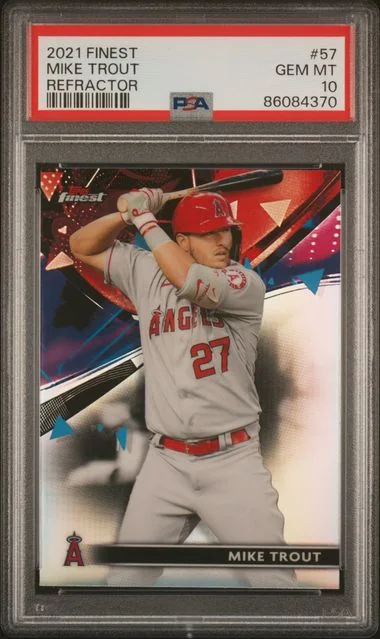 2021 Topps Finest Mike Trout Refractor #57 card image