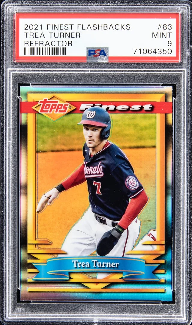 2021 Topps Finest Trea Turner Flashbacks Refractor #83 card image