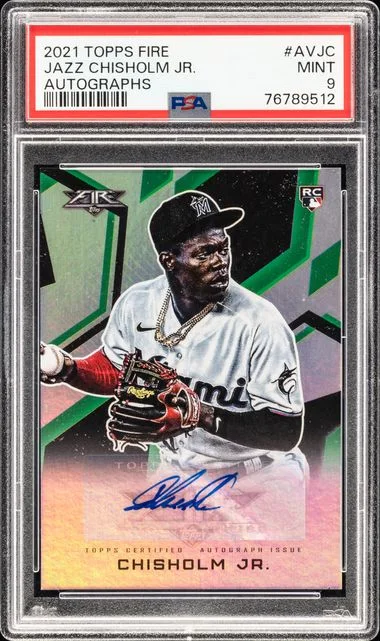 2021 Topps Fire Autographs Avjc Jazz Chisholm Jr. #no-number card image