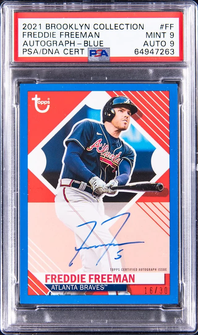 2021 Topps Freddie Freeman Brooklyn Collection Autograph Blue #BKA-FF card image