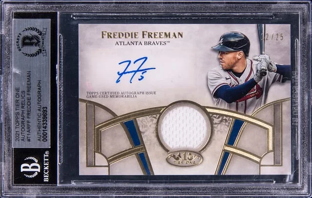 2021 Topps Freddie Freeman Tier One Autograph Relics #T1ARFF card image