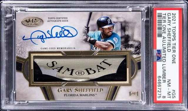 2021 Topps Gary Sheffield Tier One Autograph Limited Lumber #GS card image