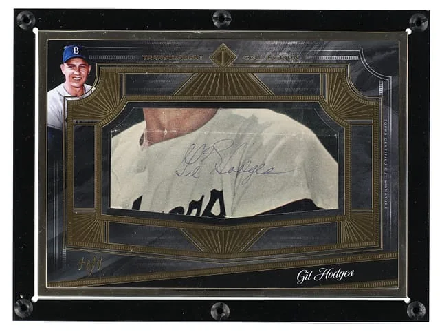 2021 Topps Gil Hodges Transcendent Collection Oversized Cut Signature Box Topper #OCS-GH card image