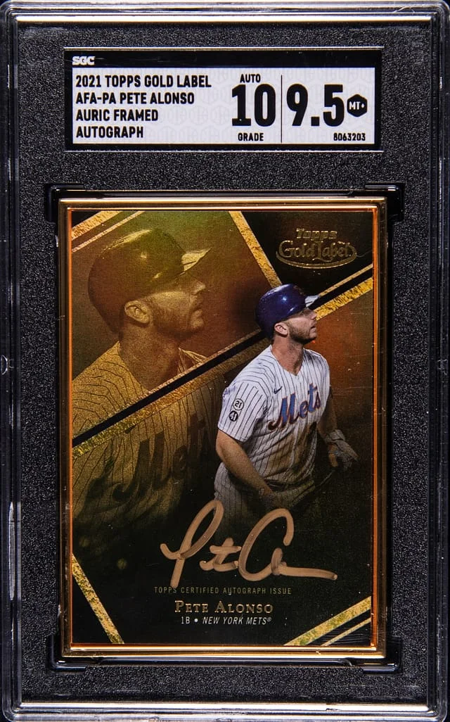 2021 Topps Gold Label Pete Alonso Auric Framed Autograph #AFA-PA card image