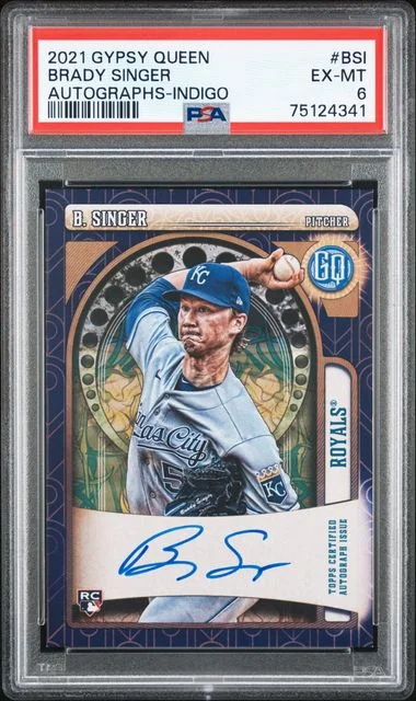 2021 Topps Gypsy Queen Brady Singer Autographs Indigo #GQA-BSI card image