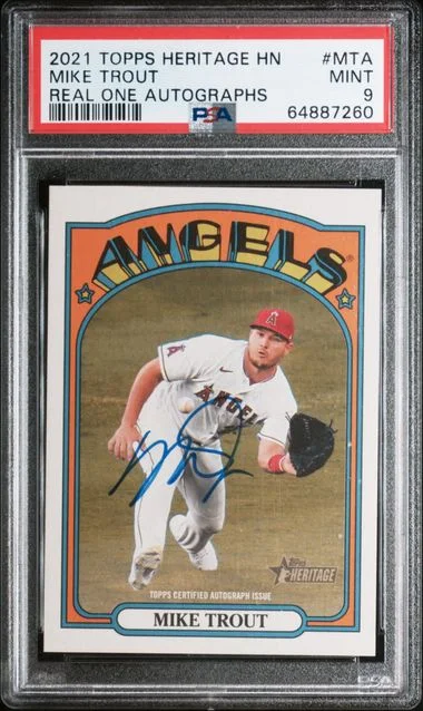 2021 Topps Heritage Mike Trout Autograph #ROA-MTA card image