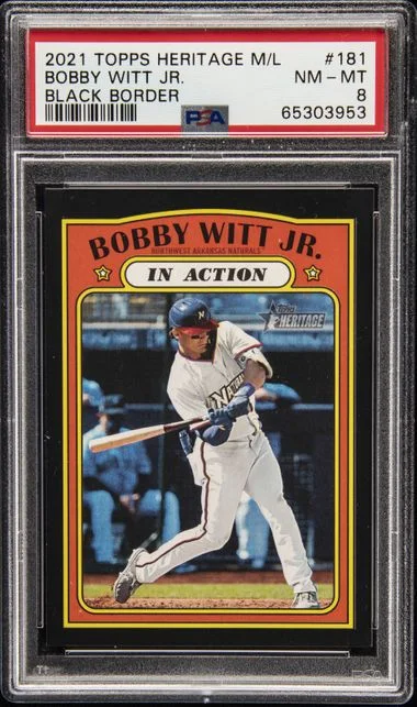 2021 Topps Heritage Minor League Bobby Witt Jr. Black Border #181 card image