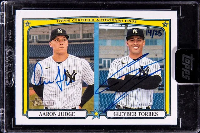 2021 Topps Heritage Real One Aaron Judge/Gleyber Torres Dual Dual Autograph #RODA-JT card image