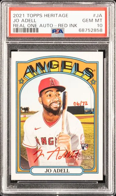 2021 Topps Heritage Real One Jo Adell Autographs Red Ink #JA card image
