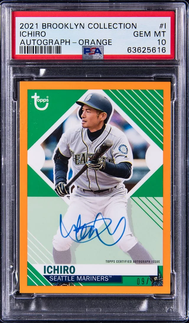 2021 Topps Ichiro Brooklyn Collection Autograph Orange #1 card image
