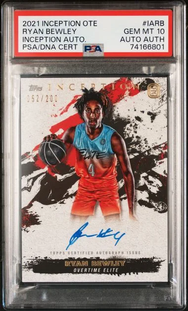 2021 Topps Inception Ote Overtime Elite Inception Autographs Iarb Ryan Bewley #no-number card image