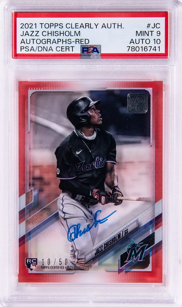 2021 Topps Jazz Chisholm Clearly Authentic Autographs Red #JC card image