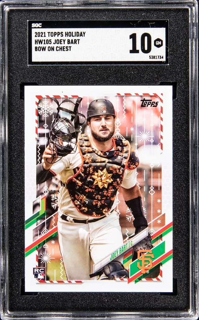 2021 Topps Joey Bart Holiday Bow On Chest #HW105 card image