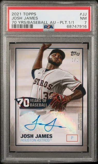 2021 Topps Josh James 70 Years Of Baseball Autographs Platinum #70YA-JJ card image