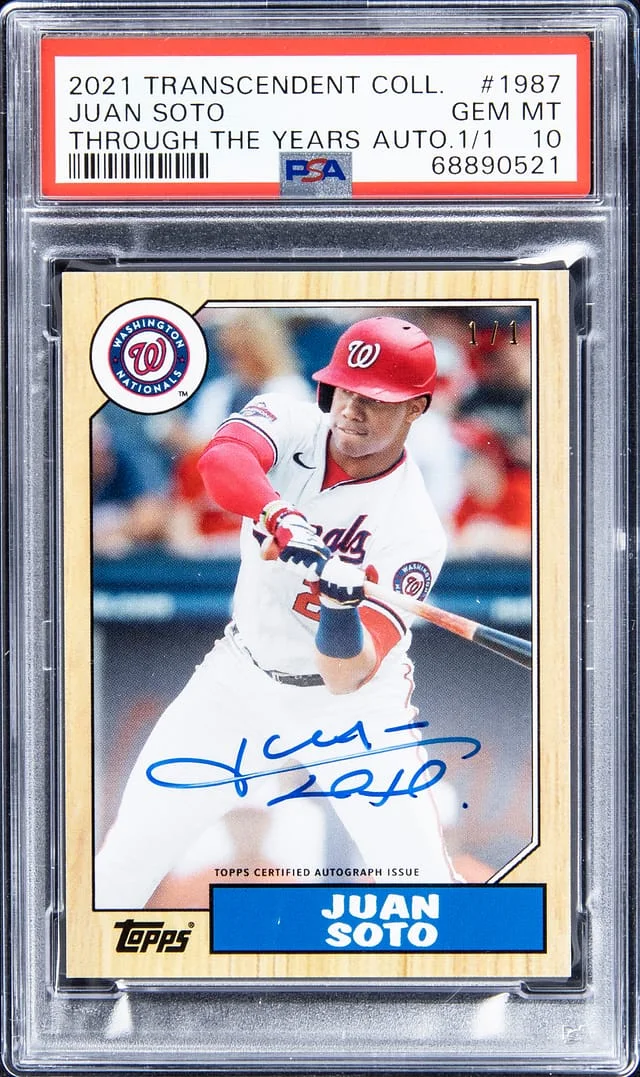 2021 Topps Juan Soto Transcendent Collection Through The Years Autograph #1987-JS card image