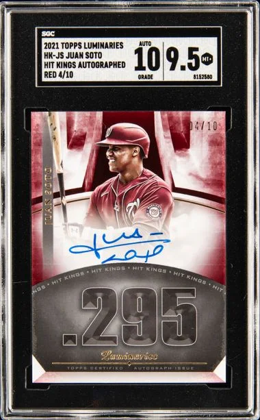 2021 Topps Juan Soto Luminaries HIT Kings Autographed - Red #HK-JS card image
