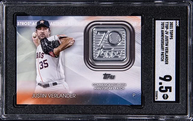 2021 Topps Justin Verlander Manufactured 70th Anniversary Patch #T70P-JV card image