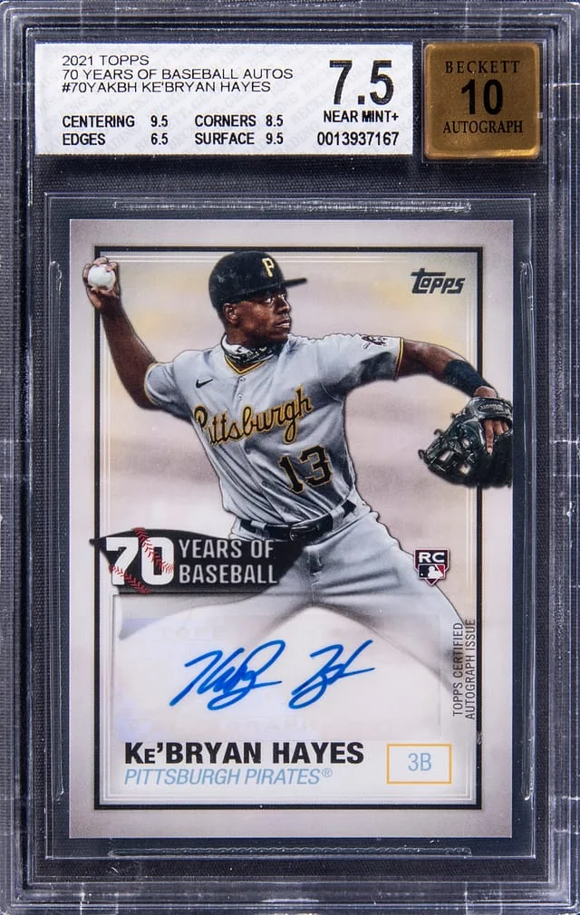 2021 Topps Ke'Bryan Hayes 70 Years Of Baseball Autographs #70YA-KBH card image