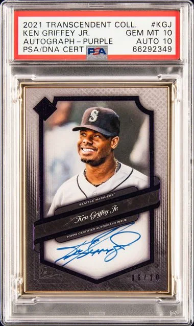 2021 Topps Ken Griffey Jr. Transcendent Collection Autographs Purple #TCA-KGJ card image