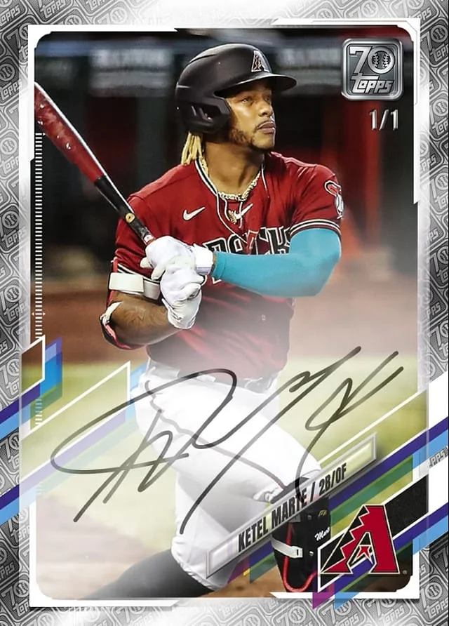 2021 Topps Ketel Marte – Topps NFT 70th Anniversary Facsimile Signature #24 card image