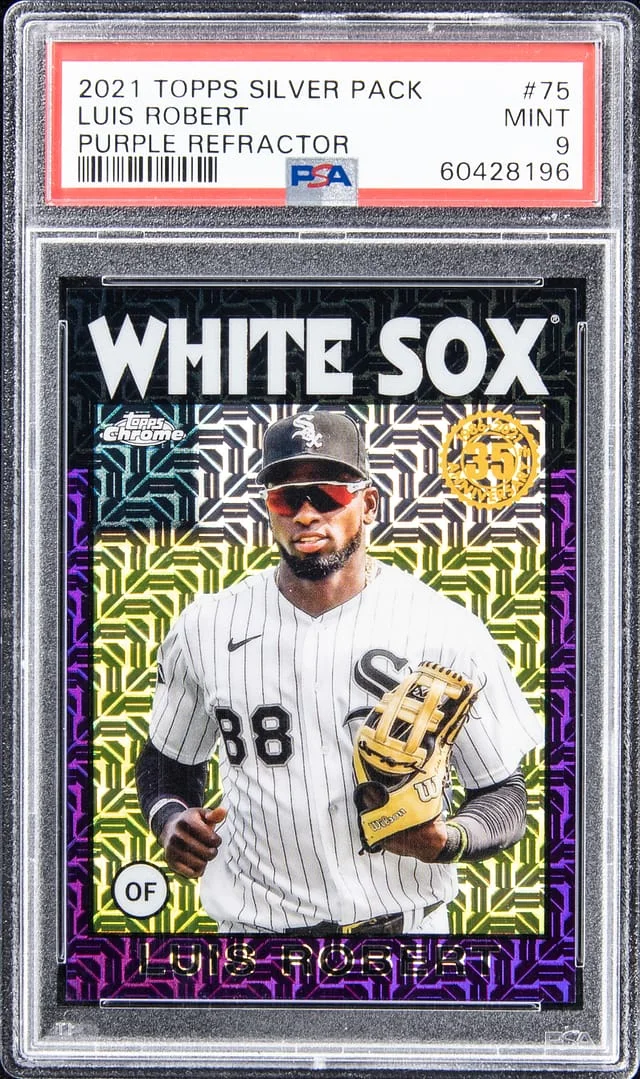 2021 Topps Luis Robert Silver Pack Purple Refractor #75 card image