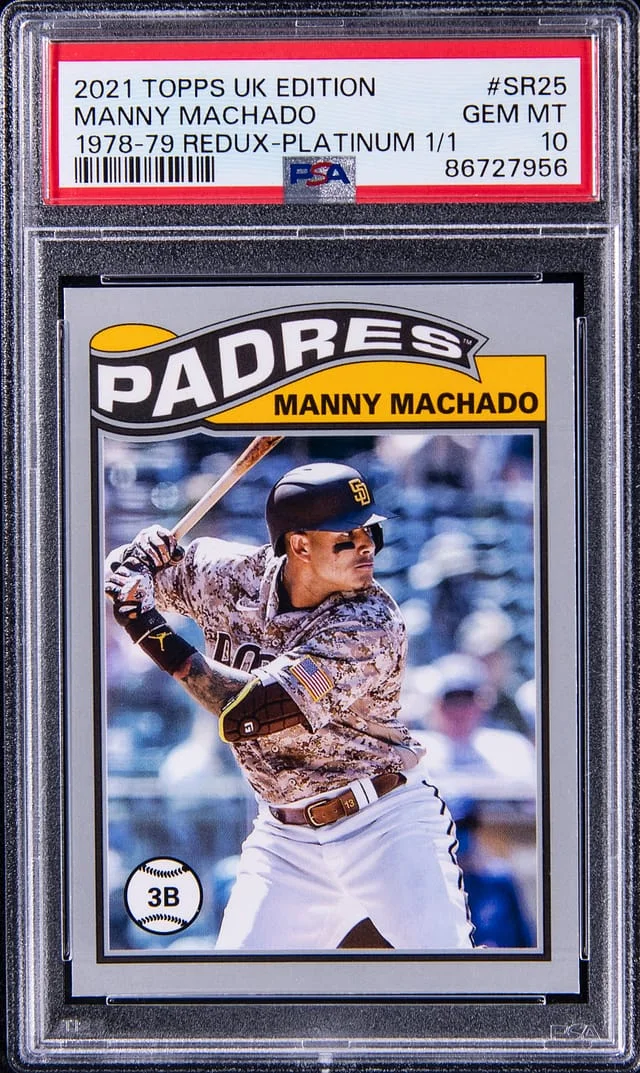 2021 Topps Manny Machado UK Edition 1978-79 Redux Platinum #SR25 card image