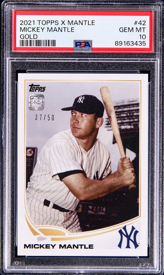 2021 Topps Mickey Mantle X Mantle Gold #MM42 card image