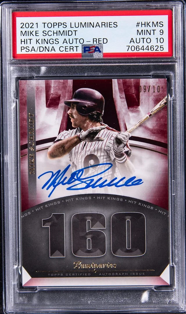 2021 Topps Mike Schmidt Luminaries Hit Kings Autograph Red #HK-MS card image