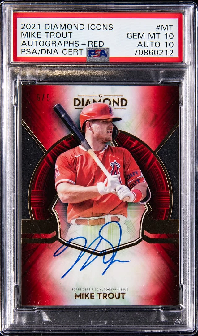 2021 Topps Mike Trout Diamond Icons Autographs Red #AC-MT card image
