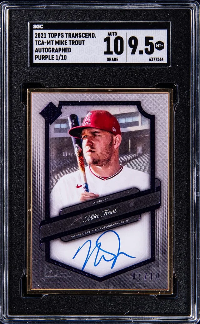 2021 Topps Mike Trout Transcendent Autographs Purple #TCA-MT card image