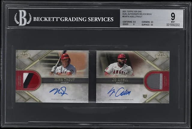 2021 Topps Mike Trout/Jo Adell Tier One Dual Autograph Relics Book #DAR-TA card image