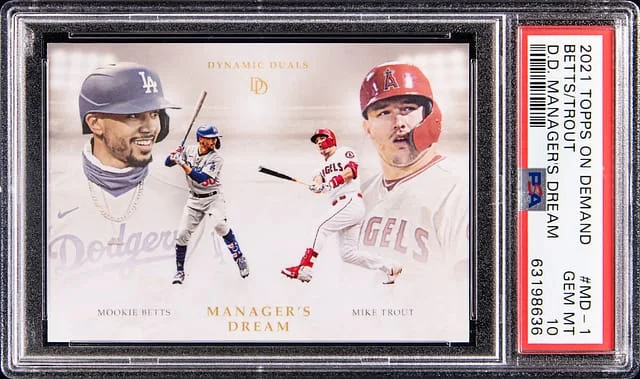 2021 Topps Mookie Betts/Mike Trout On Demand Dynamic Duals Manager's Dream #MD-1 card image