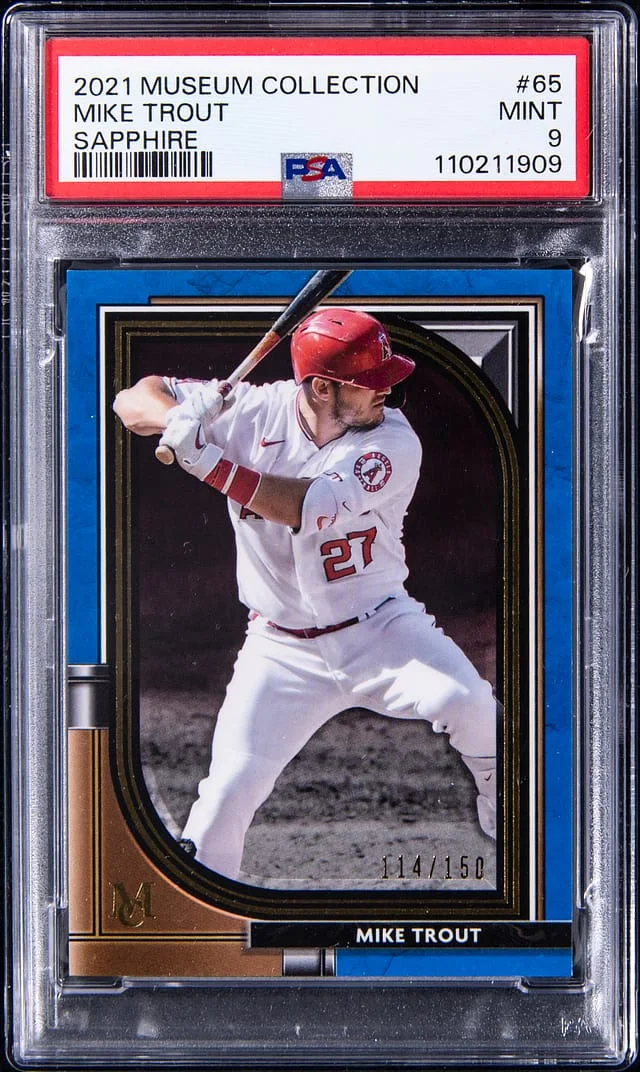 2021 Topps Museum Collection Mike Trout Sapphire #65 card image