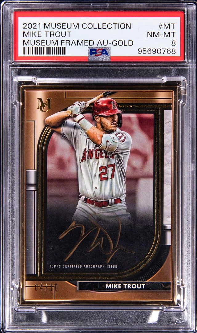2021 Topps Museum Collection Mike Trout Framed Autograph Gold #MT card image