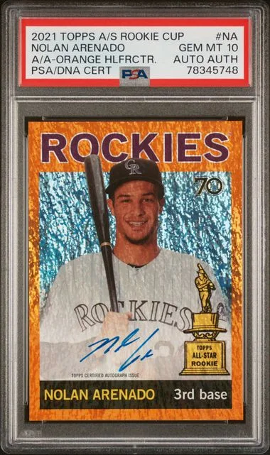 2021 Topps Nolan Arenado All-Star Cup Active Autographs Orange Holofractor #NA card image